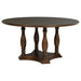 Landon - Round Wood Pedestal Dining Table - Rich Brown - Simple Home Plus