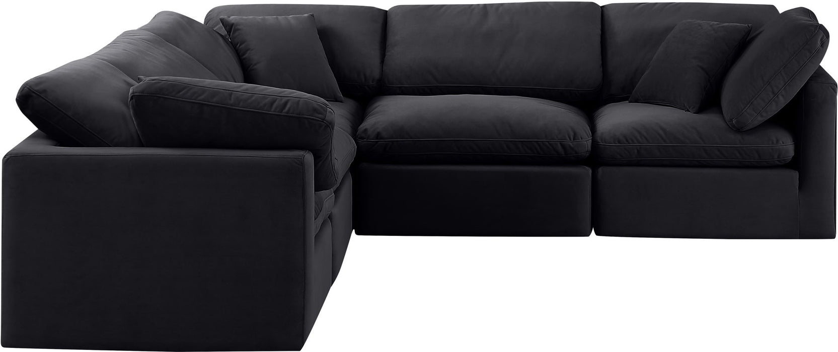 Indulge - Velvet 5 Piece Modular Corner Sectional - Simple Home Plus