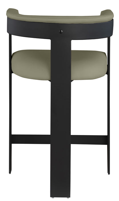 Romeo - Faux Leather Counter Stool With Black Base (Set of 2) - Simple Home Plus