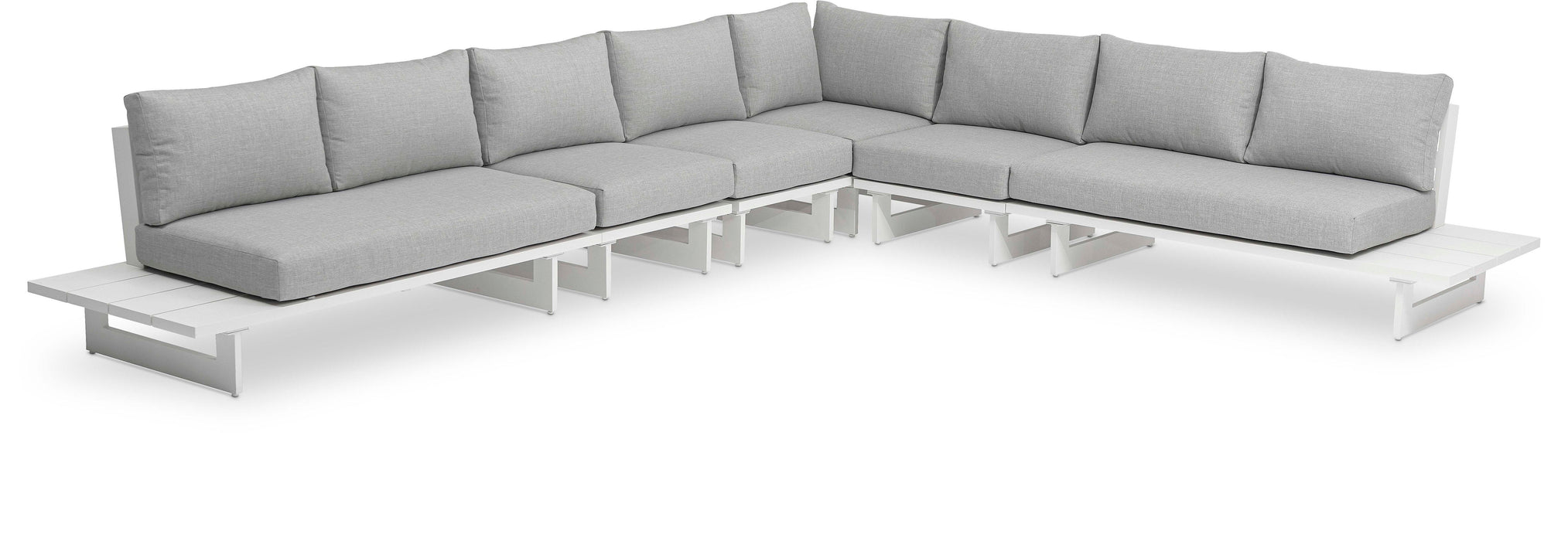 Maldives - 6 Piece Water Resistant Outdoor Patio Modular Sectional With White Base - Simple Home Plus