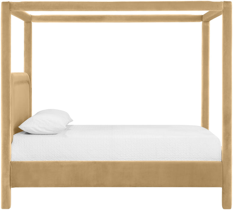 Salina - Velvet Upholstered Bed - Simple Home Plus