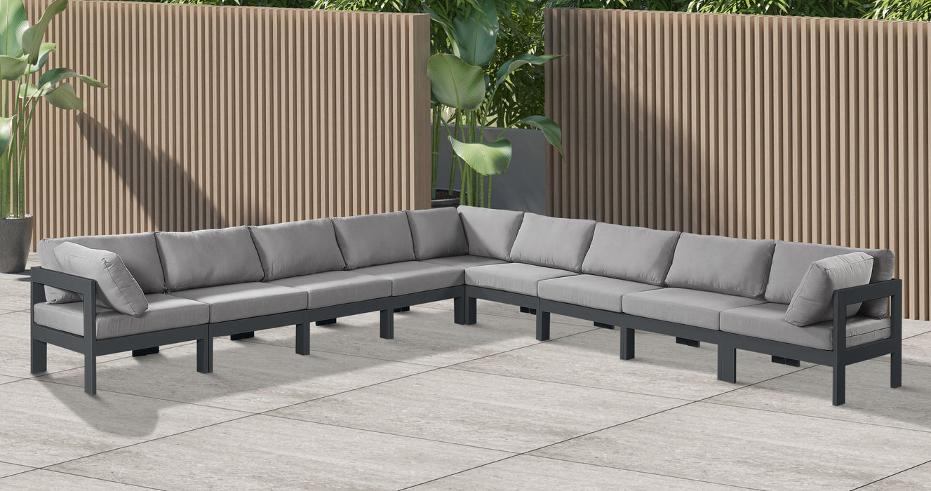 Nizuc - Outdoor Patio 9 Piece Modular Sectional With Gray Frame - Simple Home Plus