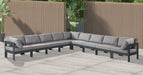 Nizuc - Outdoor Patio 9 Piece Modular Sectional With Gray Frame - Simple Home Plus