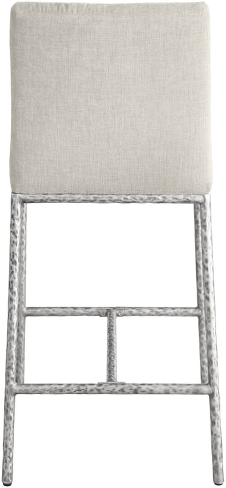 Reeves - Chenille Fabric Upholstered Counter Stool (Set of 2) - Silver Base - Simple Home Plus