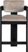 Sacha - Velvet Stool With Black Base - Simple Home Plus