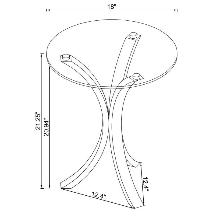 Laning - Round Glass Top Acrylic Side Table - Clear - Simple Home Plus