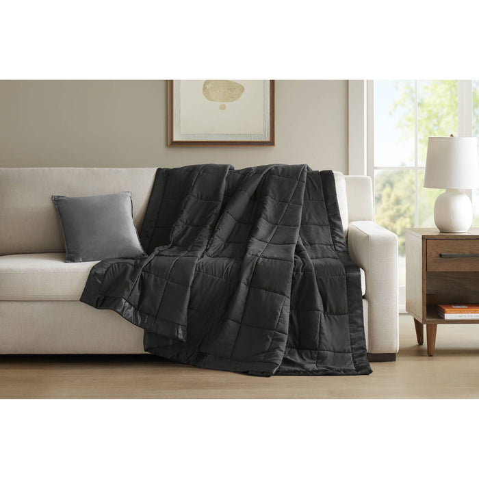 Windom - King Lightweight Down Alternative Blanket With Satin Trim - Black - Simple Home Plus