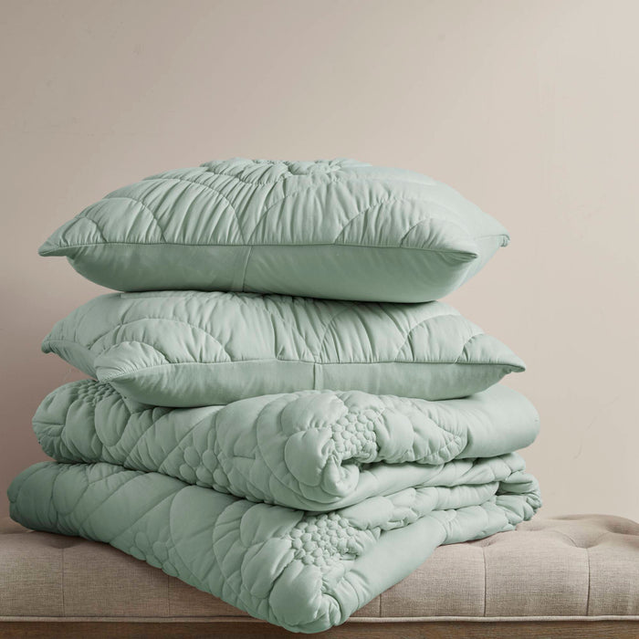 Elise - King Comforter Set - Sage - Simple Home Plus