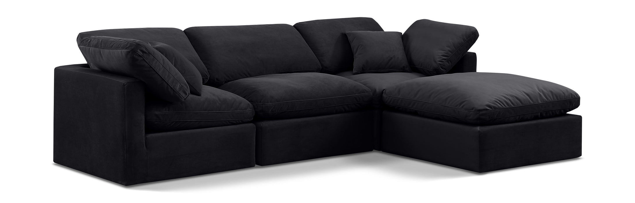 Indulge - Velvet 4 Piece Modular Sectional With Chaise - Simple Home Plus