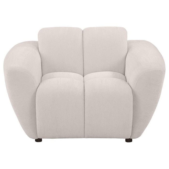 Destino - Chenille Upholstered Splayed Arm Accent Chair - Greige - Simple Home Plus