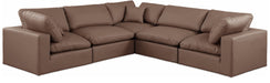 Comfy - 5 Piece Faux Leather Modular Corner Sectional - Simple Home Plus