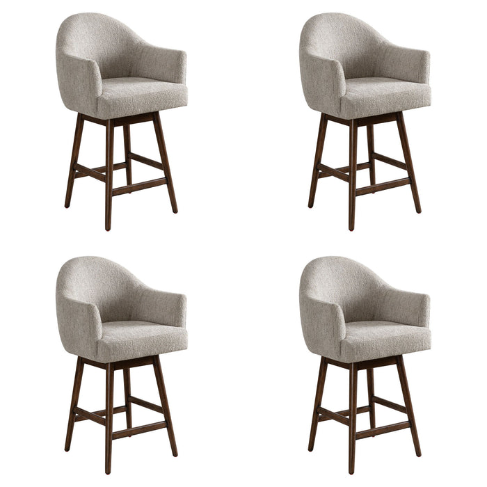Jaxon - Brown Solid Wood Upholstered 26" Counter Height Swivel Barstool - Simple Home Plus