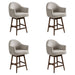 Jaxon - Brown Solid Wood Upholstered 26" Counter Height Swivel Barstool - Simple Home Plus