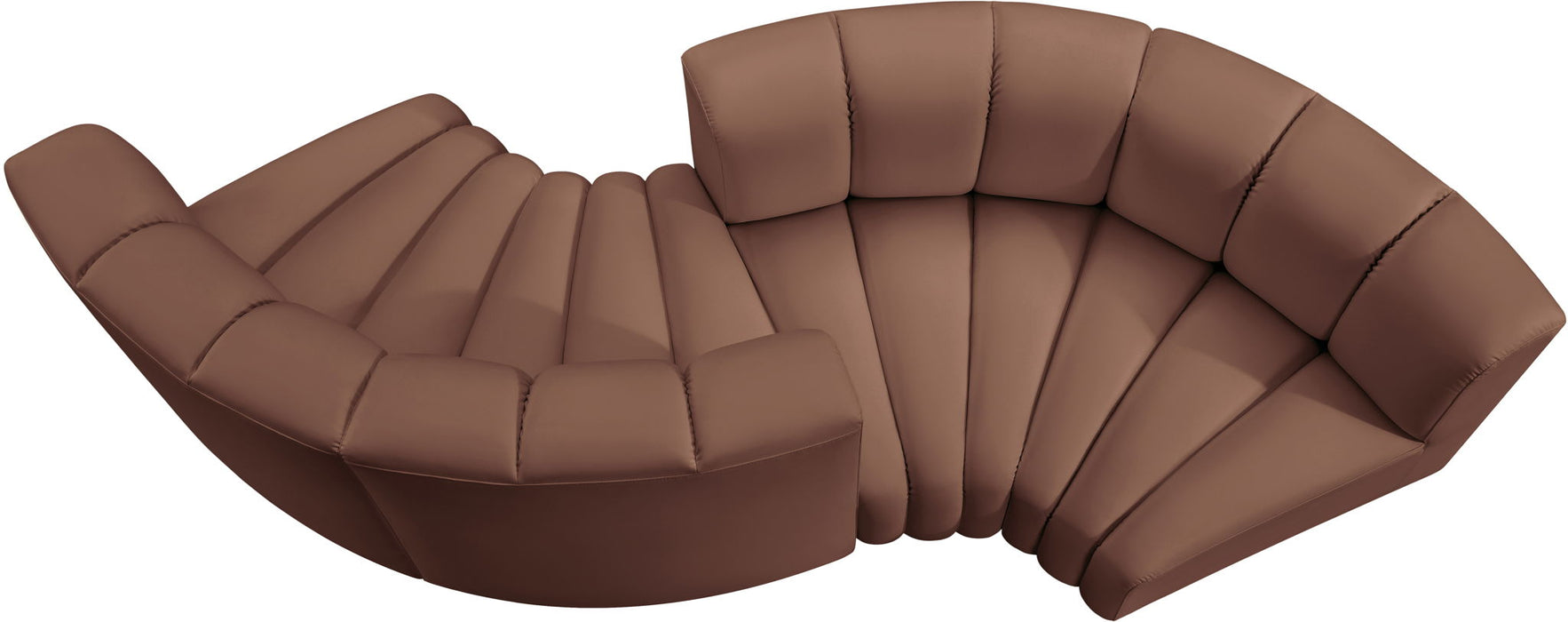 Arc - Faux Leather 4 Piece Curved Modular Sofa - Simple Home Plus