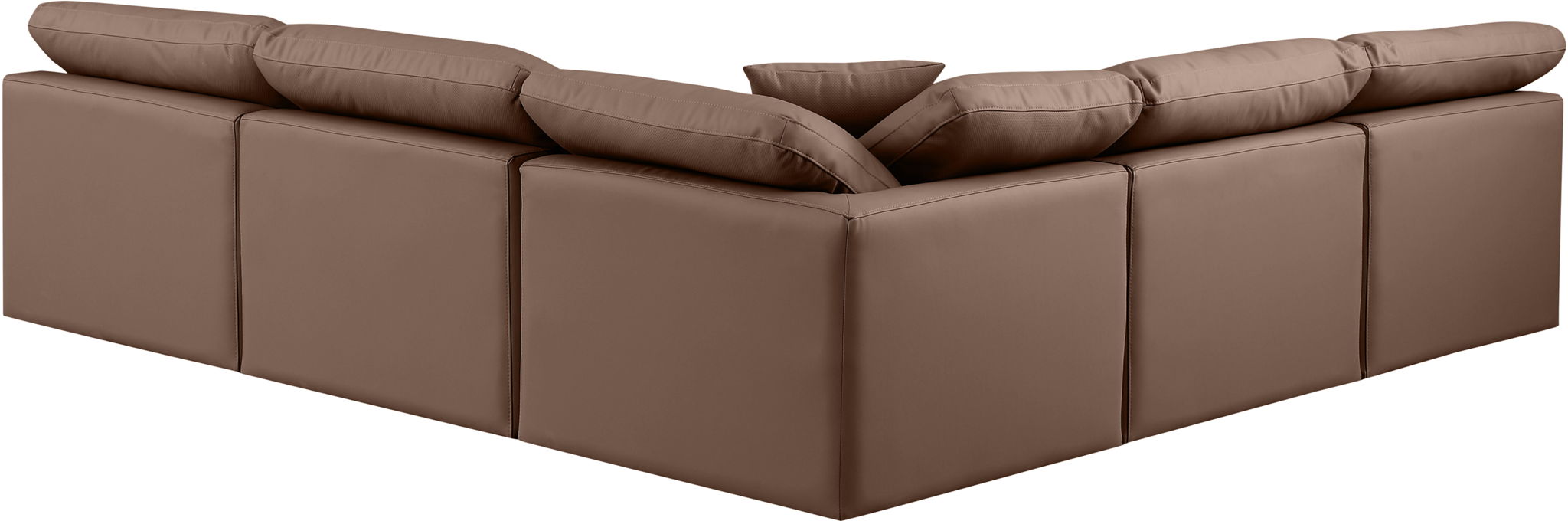 Indulge - Faux Leather 5 Piece Modular Corner Armless Sectional - Simple Home Plus