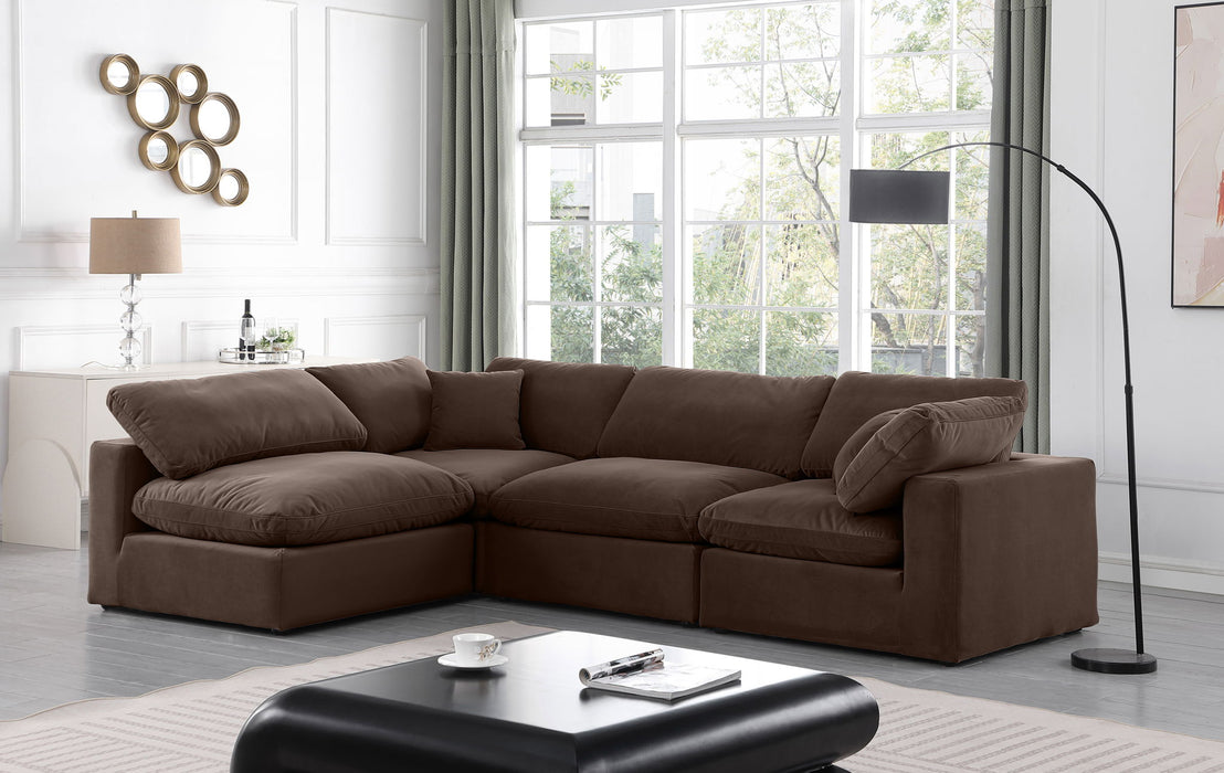 Comfy - 4 Piece Velvet Modular Armless Sectional - Simple Home Plus