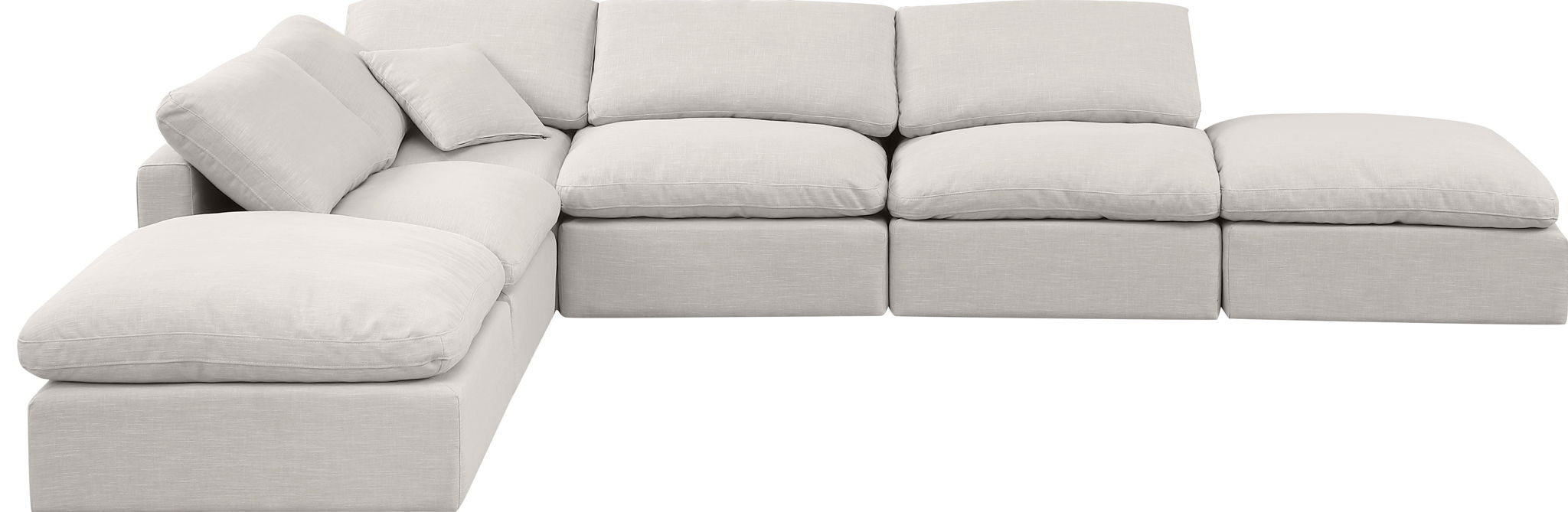 Indulge - Linen 6 Piece Modular Armless Sectional - Simple Home Plus