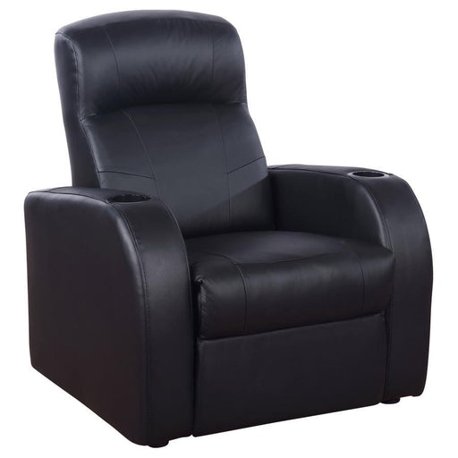 Cyrus - Upholstered Track Arm Recliner - Black - Simple Home Plus