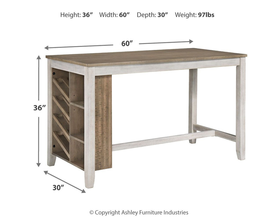 Skempton - Rectangular Counter Table With Storage - White - Simple Home Plus