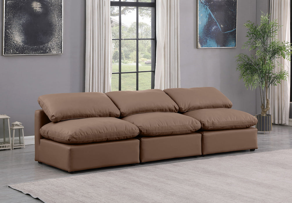 Indulge - Faux Leather 3 Seat Modular Armless Sofa - Simple Home Plus