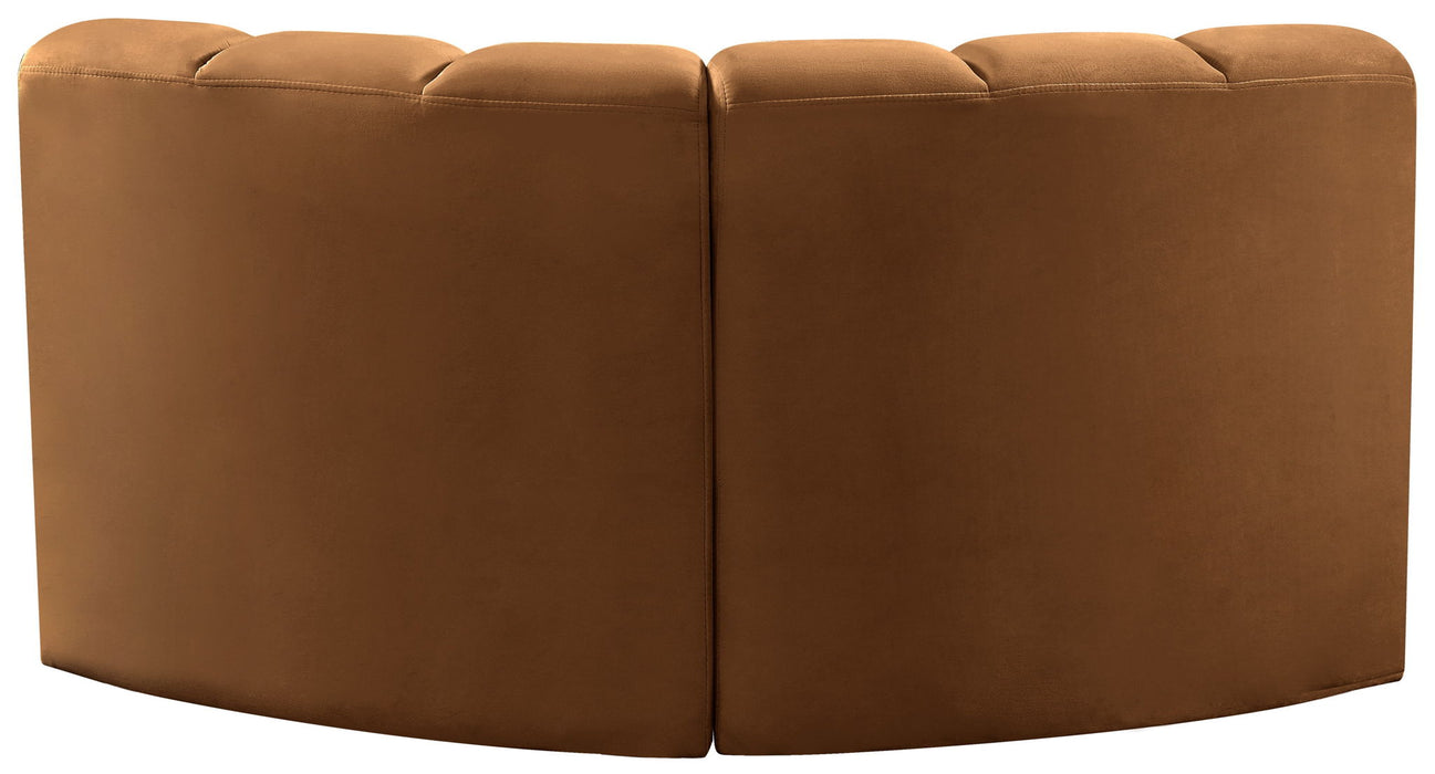 Arc - Velvet 2 Piece Modular Sofa - Saddle - Simple Home Plus
