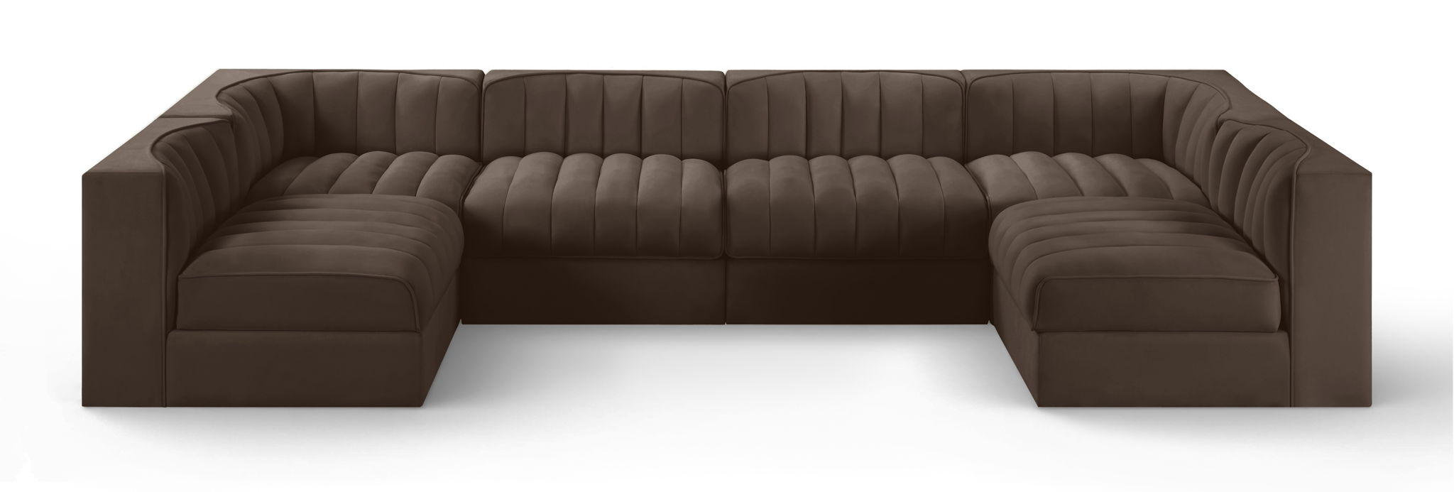 Rummi - Armless Velvet Performance Fabric Upholstered 6 Piece Modular Sectional - Simple Home Plus
