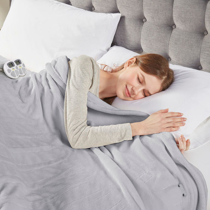 Queen Heated Blanket - Light Gray - Simple Home Plus