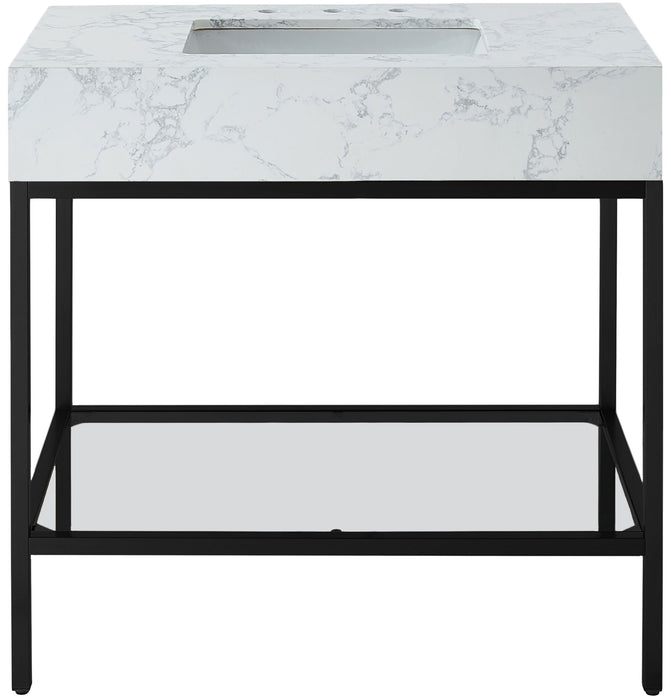 Marmo - Engineered Marble Bathroom Vanity With Black Base - Simple Home Plus
