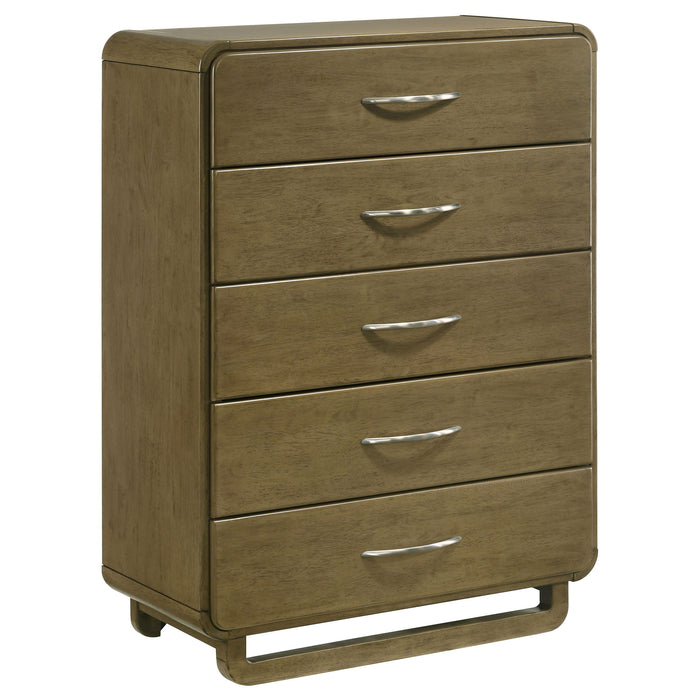 Amsbury - 5-Drawer Chest Of Drawers - Nutmeg - Simple Home Plus