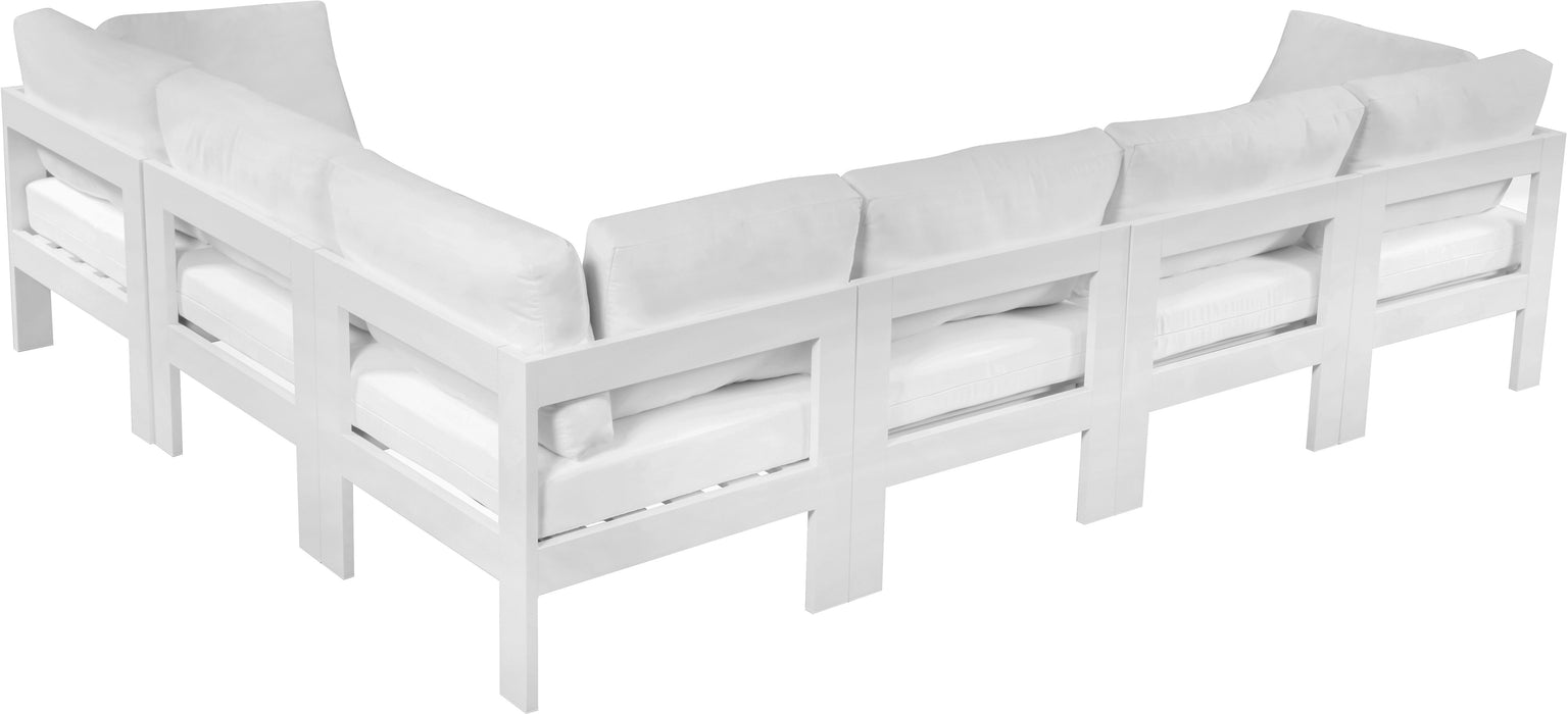 Nizuc - Outdoor Patio 6 Piece Modular Sectional With White Frame - Simple Home Plus