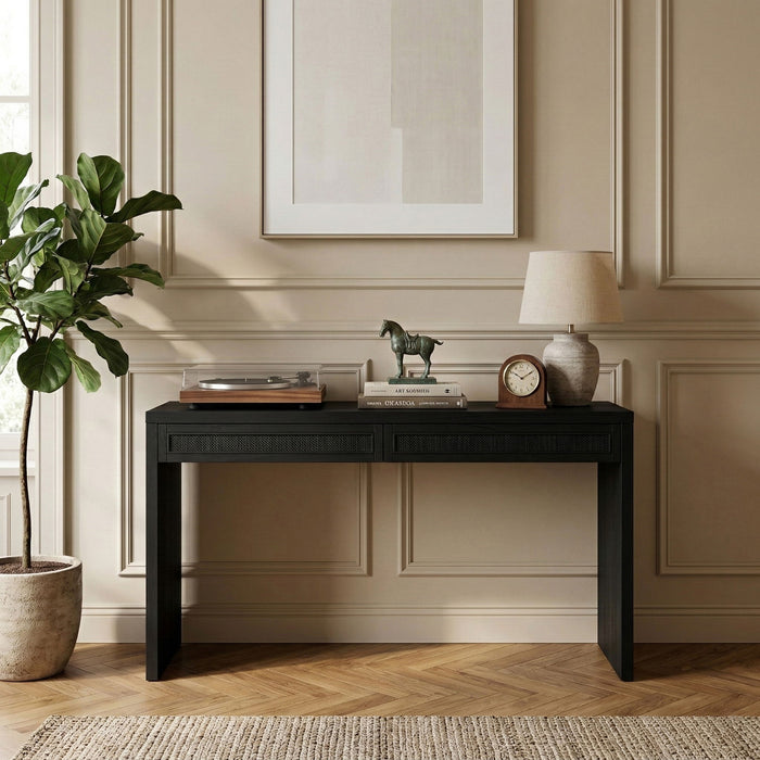 Avro - Solid Wood And Oak Veneer Desk - Simple Home Plus