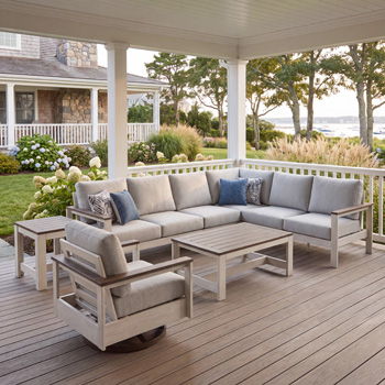Vista Highlands - RAF/LAF Loveseat With Cushion (Set of 2) - Brown / White - Simple Home Plus