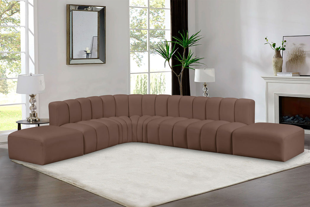 Arc - Faux Leather 7 Piece Corner Modular Sofa - Simple Home Plus