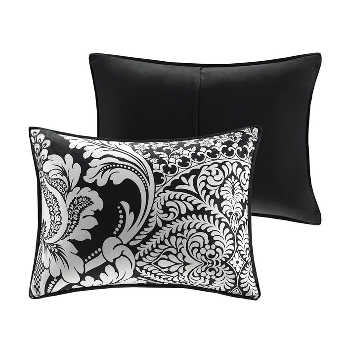 Vienna - 7 Piece Cotton Printed Comforter Set - Black - Simple Home Plus