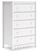 Hallityn - White - Five Drawer Chest - Simple Home Plus
