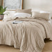 Mina - Full/Queen Waffle Weave Textured Quilt Set - Neutral - Simple Home Plus