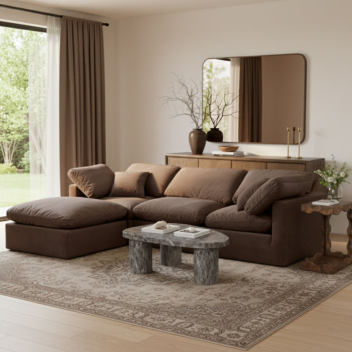 Indulge - Velvet 4 Piece Modular Sectional With Chaise - Simple Home Plus