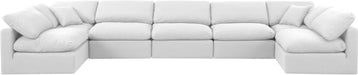 Indulge - Linen 7 Piece Modular U-Shaped Sectional - White - Simple Home Plus