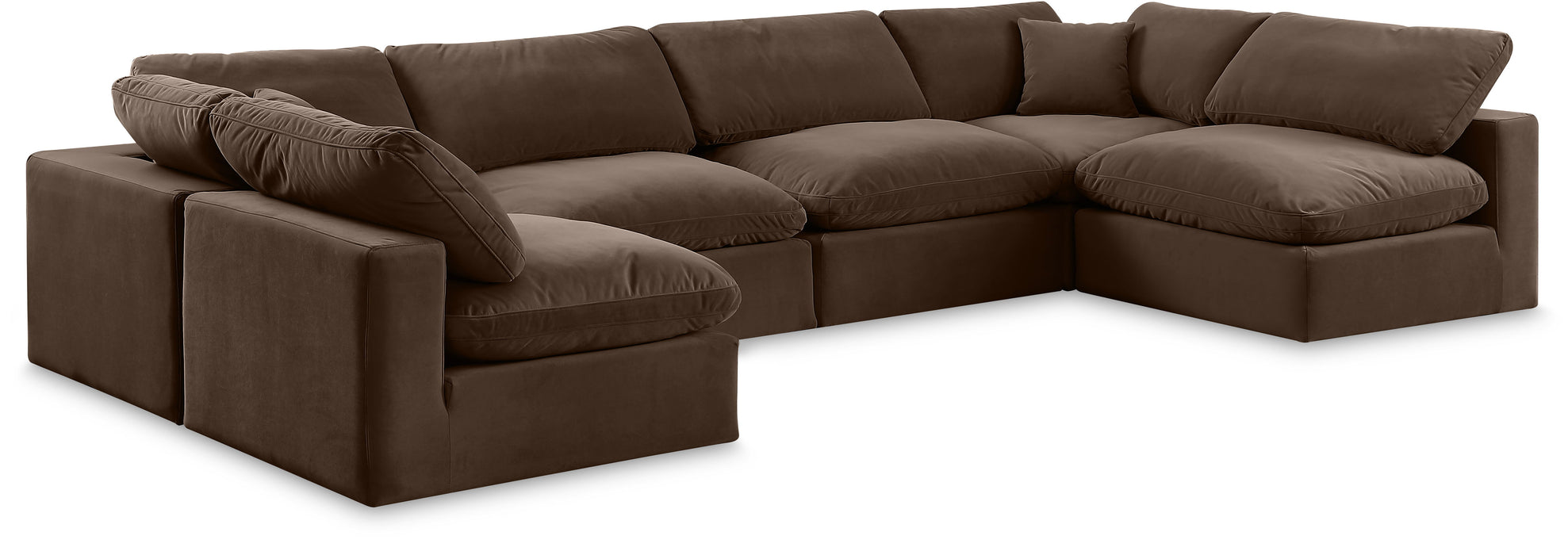 Comfy - 6 Piece Velvet Modular Armless Sectional - Simple Home Plus