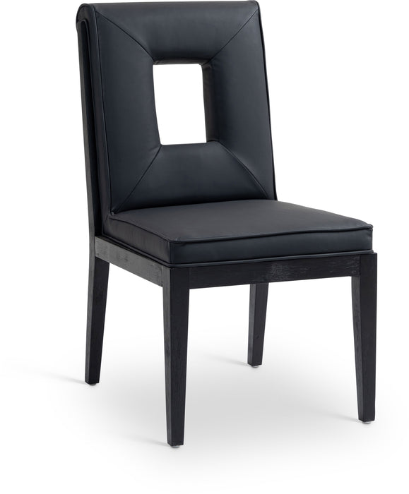 Gwendolyn - Faux Leather Dining Side Chair With Black Frame (Set of 2) - Simple Home Plus