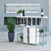 Gallimore - 2-Door Bar Cabinet With Glass Shelf - High Glossy White And Chrome - Simple Home Plus