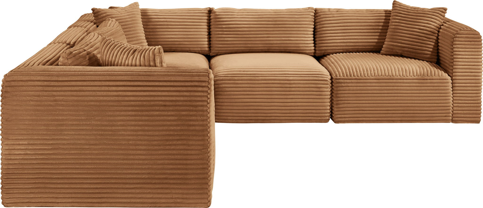 Shaggy - Fabric 5 Piece Modular Corner Sectional - Simple Home Plus
