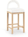 Conrad - Velvet Counter Stool With Natural Legs - Simple Home Plus
