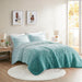 Brielle - Ombre Shaggy Long Comforter Mini Set - Blue - Simple Home Plus