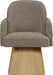 Marlowe - Linen Textured Fabric Upholstered Swivel Dining Arm Chair - Stained Natural - Simple Home Plus