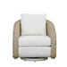 Pavilion - 3-Piece Outdoor Conversation Set (Swivel Club Chairs & End Table) - White / Natural - Simple Home Plus