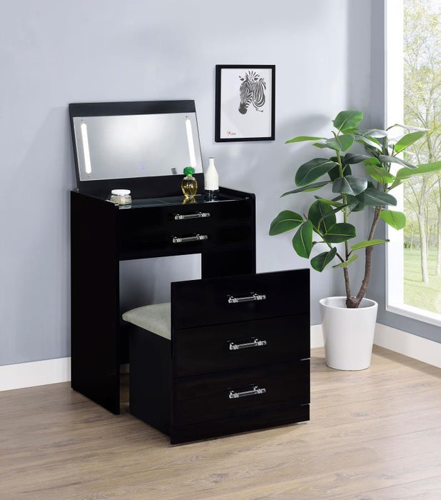 Danbury - 3-Drawer Makeup Vanity & Stool Set - Simple Home Plus