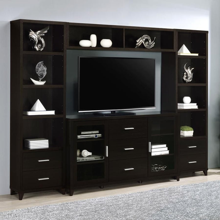 Lewes - 4 Piece TV Entertainment Center - Cappuccino - Simple Home Plus