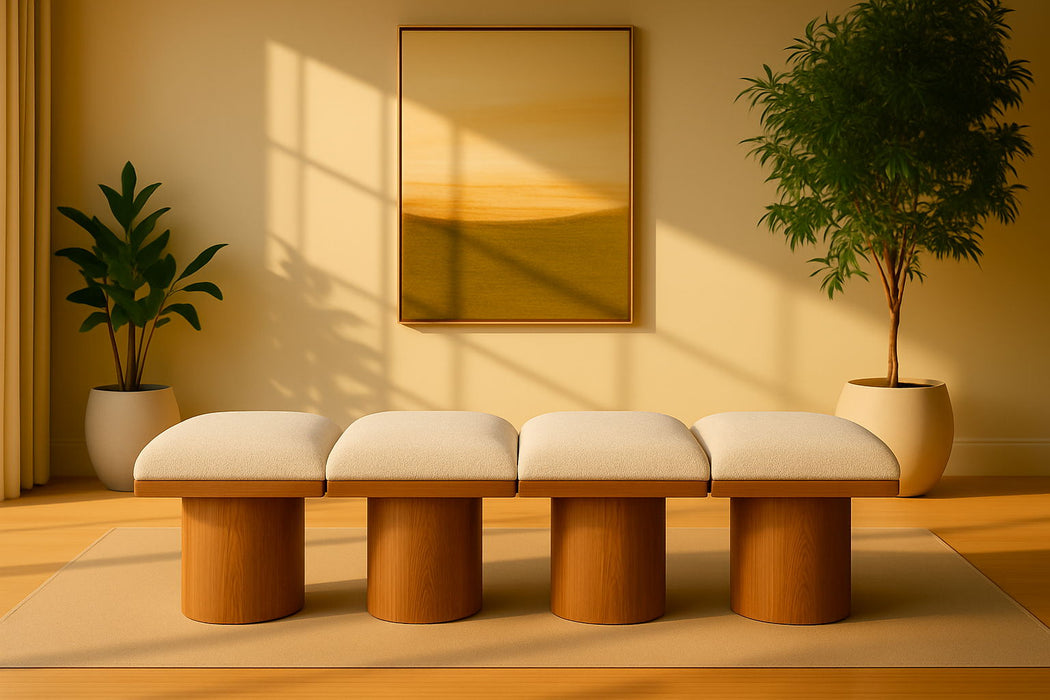 Pavilion - 4 Piece Modular Bench With Brown Base - Simple Home Plus