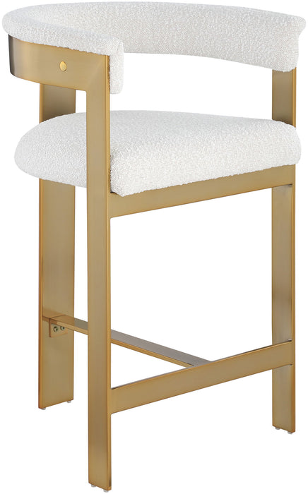 Romeo - Boucle Counter Stool With Gold Base (Set of 2) - Simple Home Plus